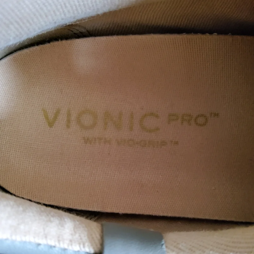 VIONIC MABLE GREY PINK LEATHER ATHLETIC SHOES FASHION SNEAKERS WOMENS SIZE 6M - Picture 7 of 9
